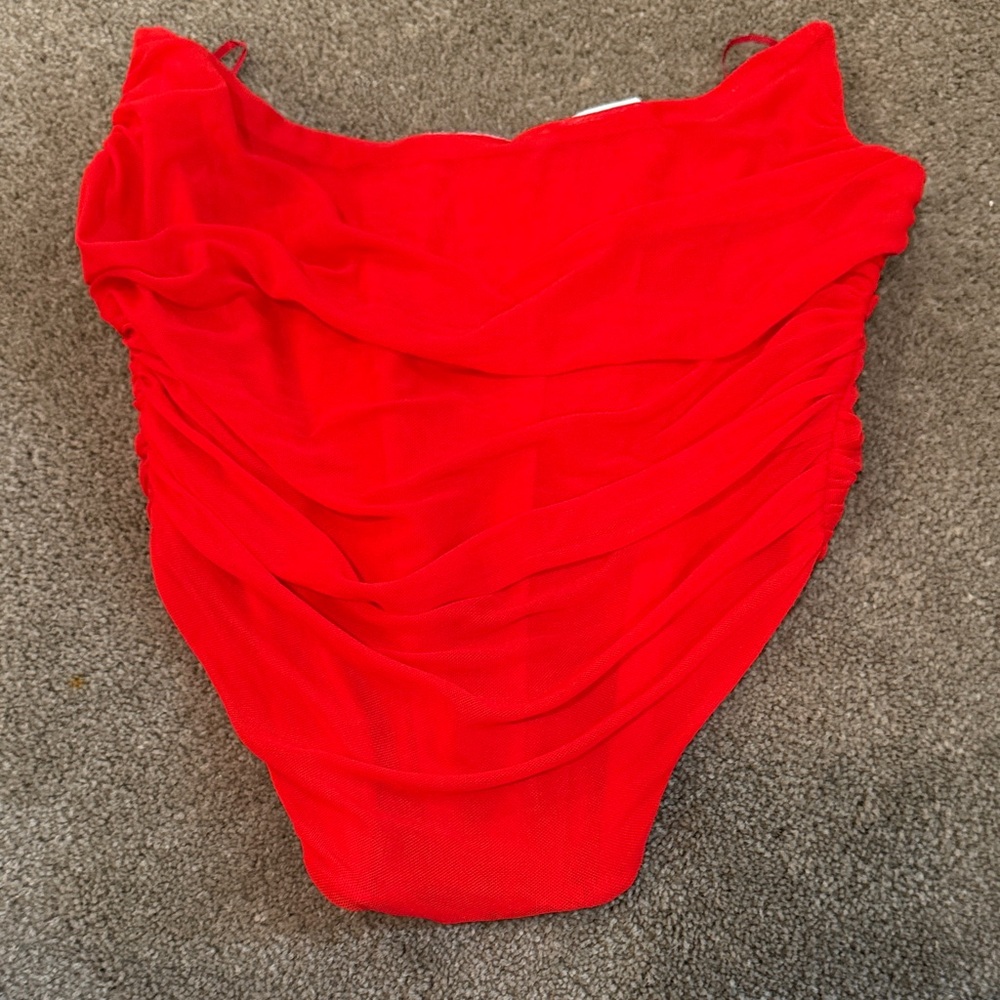 Beach Bunny Red Ruched Top